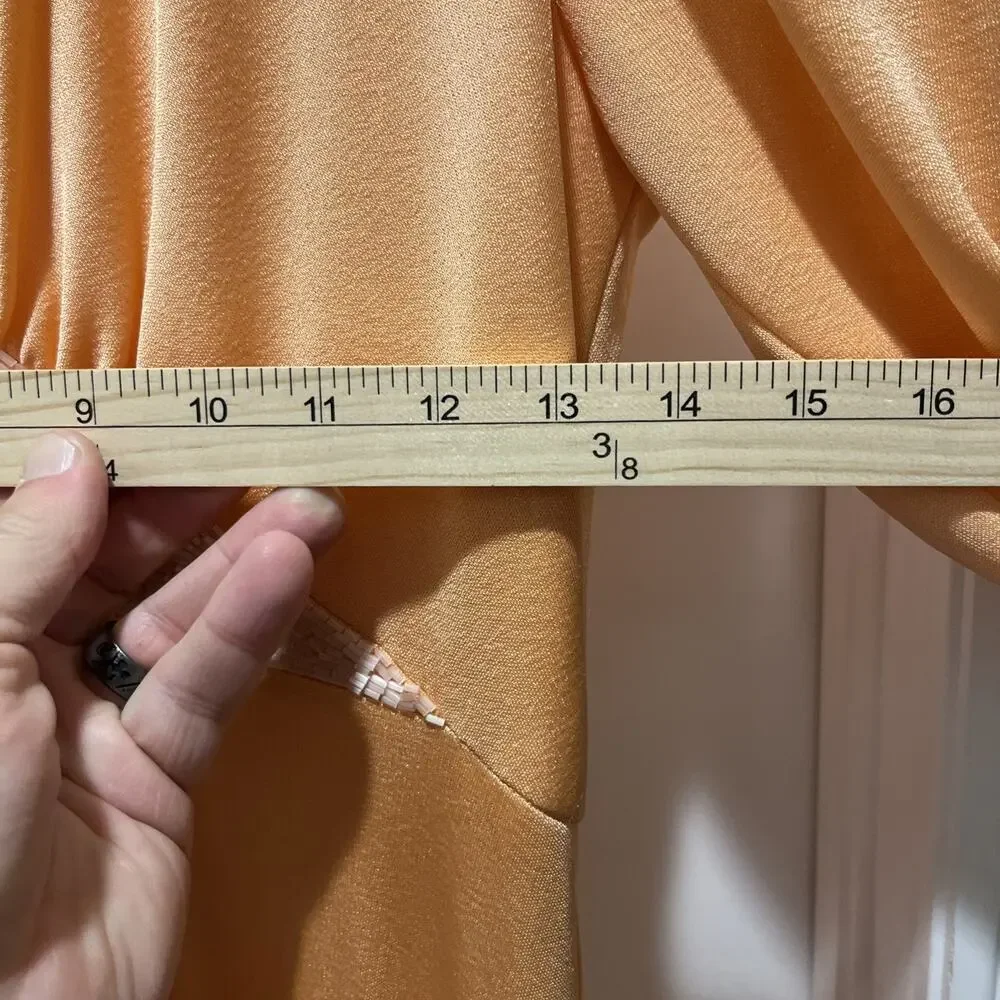 Dan Lee / NEUSTETERS / Vtg 60s Orange Party Dress w/Arrow Sheer‎ Bust Size 12 - Picture 15 of 15